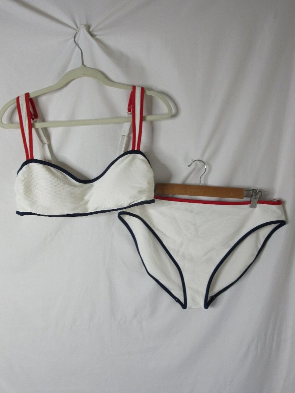 Shade & Shore 2 Piece Bikini American USA Red White Blue Size Large & 36D NWT